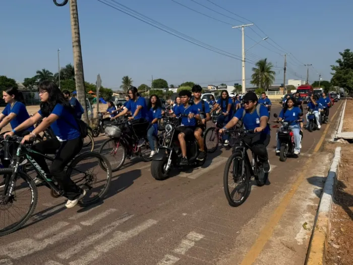 Passeio ciclístico aproxima estudantes da natureza e incentiva o cuidado com o meio ambiente em Sinop