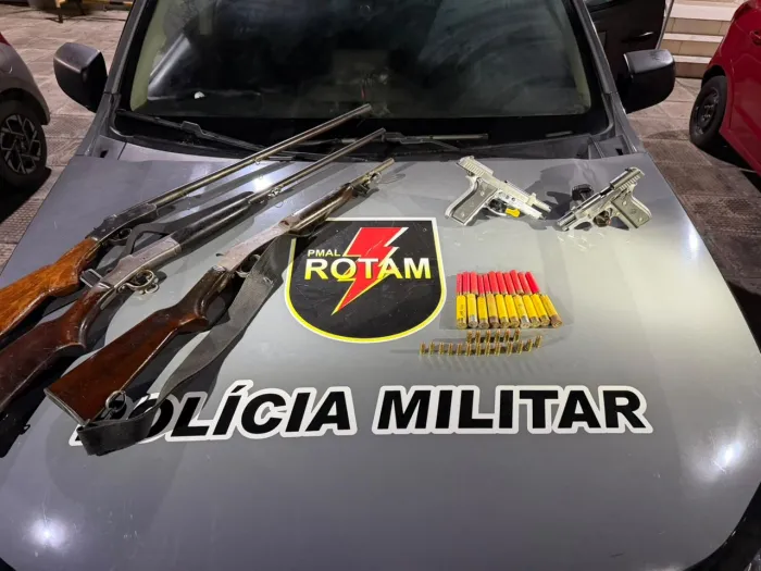 Material apreendido em ação da Rotam no município de Anadia - Ascom SSP/AL