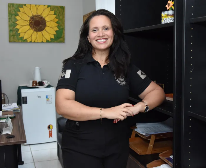 Danielah Lopes divide a alegria do reconhecimento com toda a Polícia Penal de Alagoas - Jorge Santos / Ascom Seris