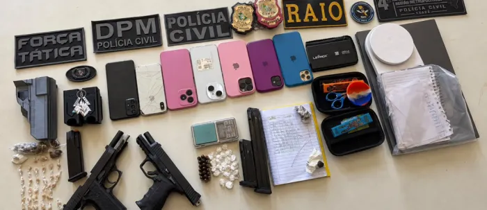 Ação das Forças de Segurança resulta na captura de quatro pessoas em posse de armas e drogas na RMF