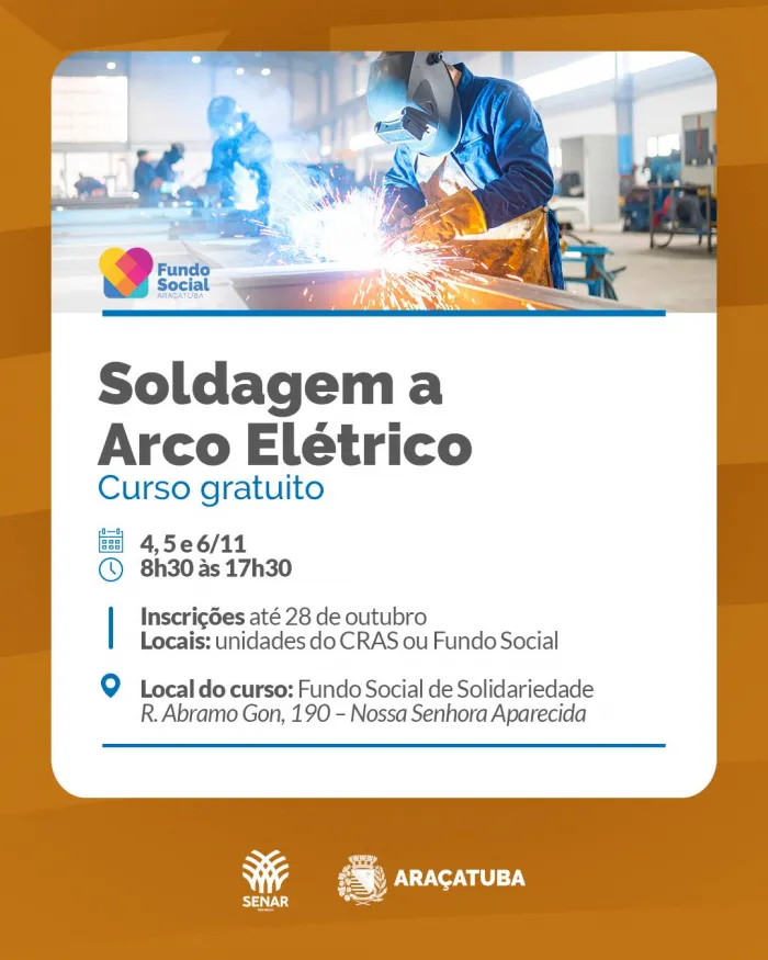 Fundo Social de Araçatuba abre inscrições para cursos gratuitos de cultivo de orquídeas e soldagem elétrica