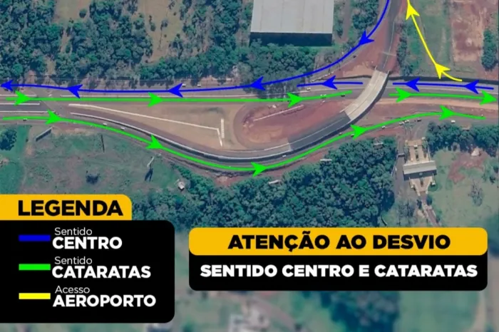 Rodovia das Cataratas terá alteração de tráfego a partir desta terça em Foz do Iguaçu