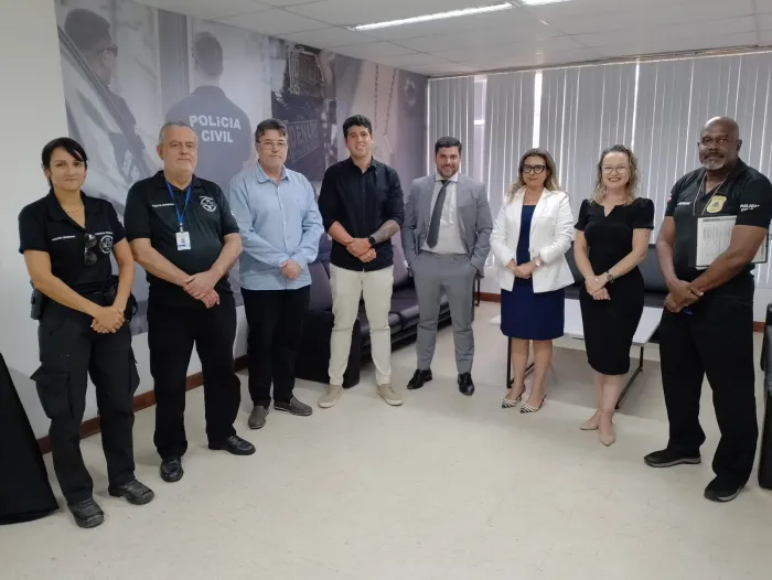 Equipe do Ministério da Justiça e Segurança Pública visita o Departamento de Homicídios e Proteção à Pessoa para intercâmbio técnico - 19/10/2026 - Fonte/Crédito: ASCOM PCBA