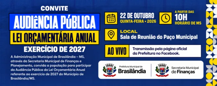 Brasilândia amplia participação popular na elaboração da Lei Orçamentária Anual de 2027.