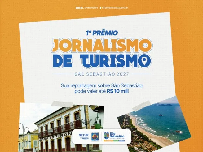 São Sebastião lança Prêmio Nacional de Jornalismo de Turismo para valorizar reportagens sobre o destino