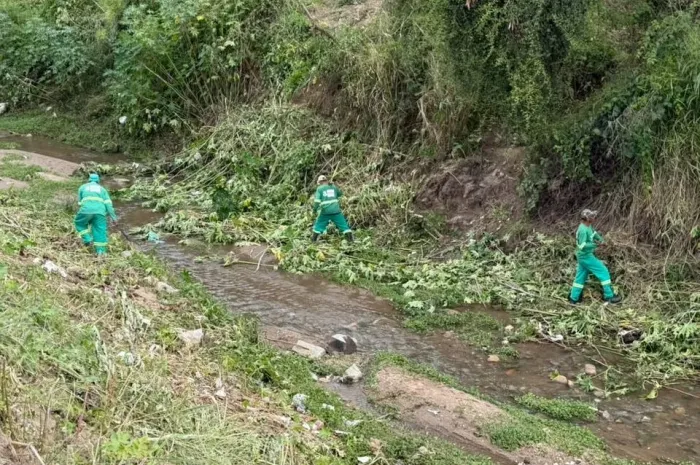 Mutirão avança na limpeza das margens do Rio Verruga e já atende mais da metade dos pontos identificados