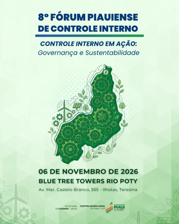 Fórum Piauiense de Controle Interno reunirá especialistas para debater governança e sustentabilidade na gestão pública