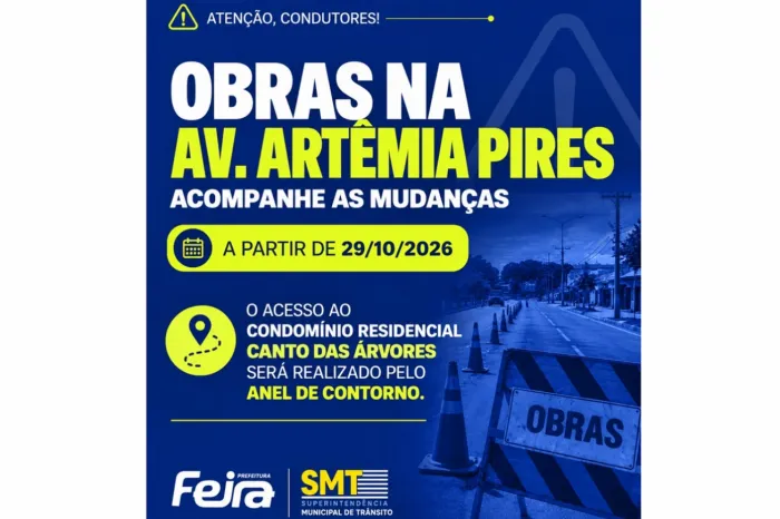 Obras de duplicação alteram trânsito e modificam acesso a condomínio na Av. Artêmia Pires