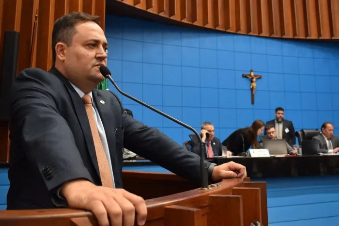 Deputado Marcio Fernandes durante sessão plenária; parlamentar é o autor do projeto