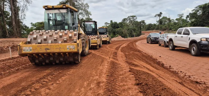  Obra de pavimentação da Serra do Pialopes, na RO-135, em Alta Floresta d’Oeste (Foto: Assessoria Parlamentar)