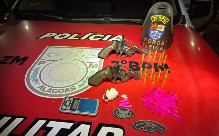 PM apreende armas e drogas em operações em três municípios de Alagoas